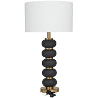 Black Gold Metal Spindle Table Lamp