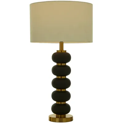 Black Gold Metal Spindle Table Lamp