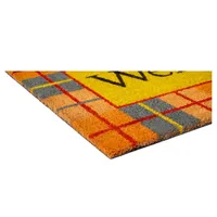 Outdoor Fall Colors Welcome Plaid Harvest Doormat