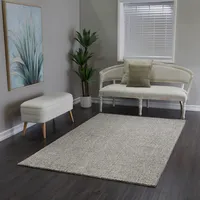 Gray Hand Hooked Area Rug, 5x8