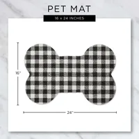 Gray Eat Play Love Bone-Shaped Pet Bowl Mat