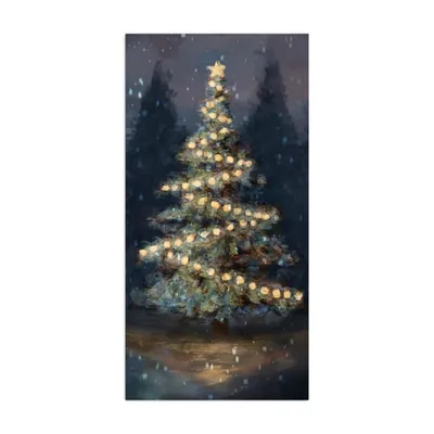 Lit Up Christmas Tree Canvas Art Print