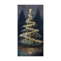 Lit Up Christmas Tree Canvas Art Print