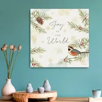 Joy to the World Christmas Canvas Wall Plaque