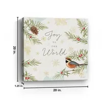 Joy to the World Christmas Canvas Wall Plaque