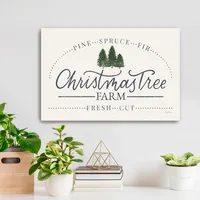 Snowy White Tree Farm Christmas Wall Plaque