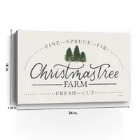 Snowy White Tree Farm Christmas Wall Plaque