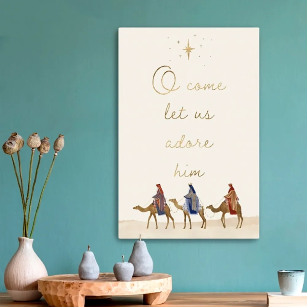 O' Come Let Us Adore Christmas Wall Plaque