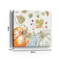 Pastel Pumpkins Harvest Canvas Wall Plaque