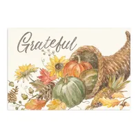 Grateful Cornucopia Harvest Canvas Wall Plaque