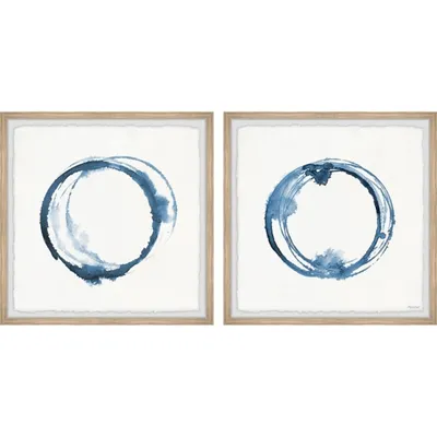 Blue Flash Framed Art Prints, Set of 2