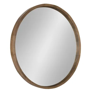 Round Rustic Wood Hutton Mirror