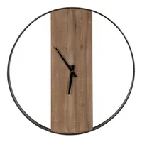 Black Ladd Natural Wood Wall Clock