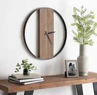 Black Ladd Natural Wood Wall Clock