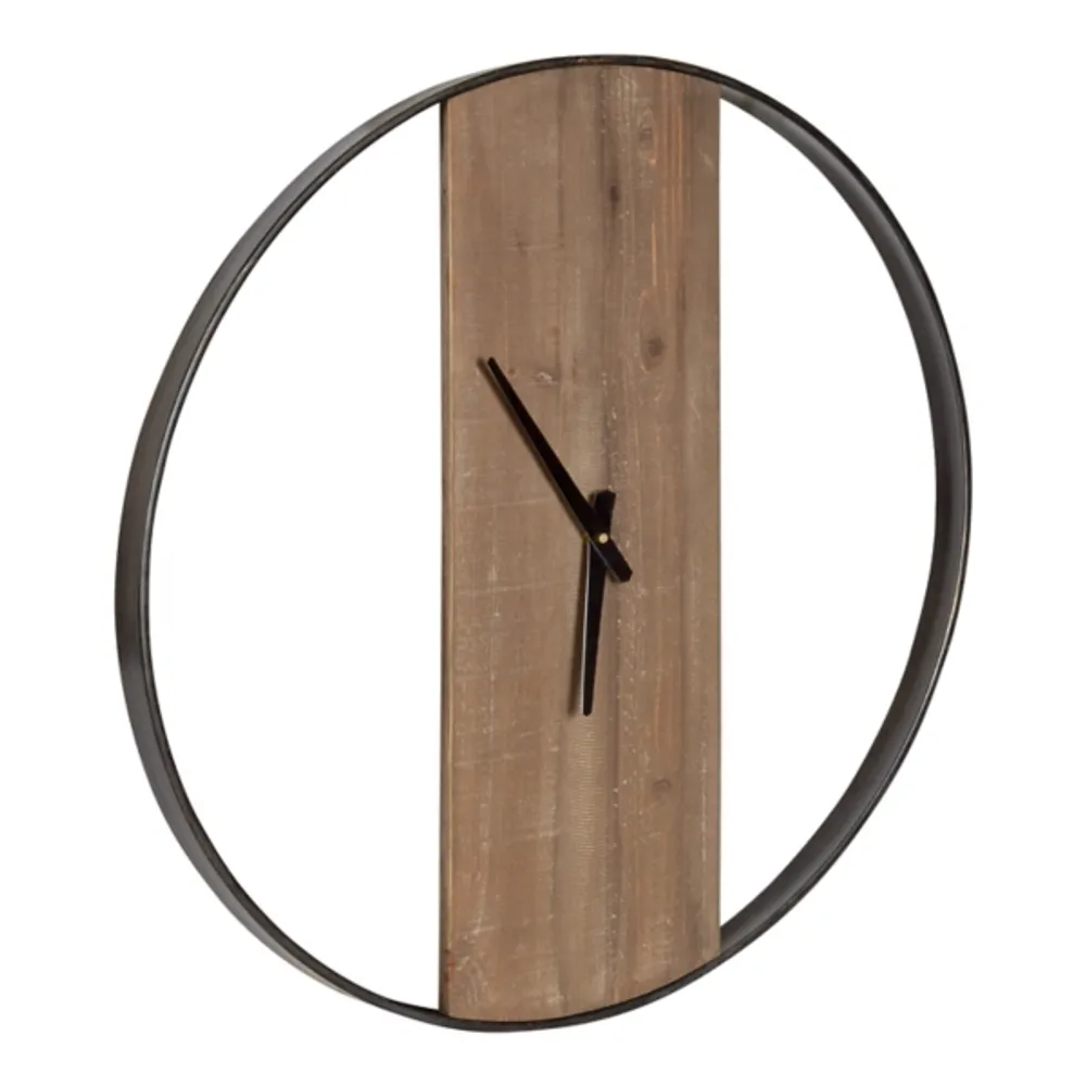 Black Ladd Natural Wood Wall Clock