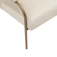 Cream and Gold Channeled Accent Chair