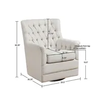White Upholstered Tufted Swivel Accent Chair