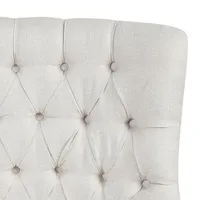 White Upholstered Tufted Swivel Accent Chair