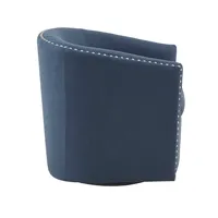 Navy Upholstered Nailhead Swivel Accent Chair