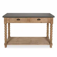 Brown and Gray Wood 2-Drawer Console Table