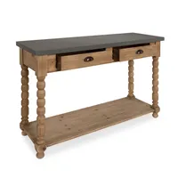 Brown and Gray Wood 2-Drawer Console Table