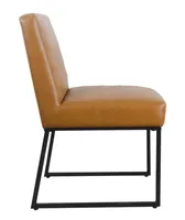 Channeled Carmel Leather Dining Chair