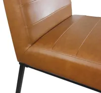 Channeled Carmel Leather Dining Chair