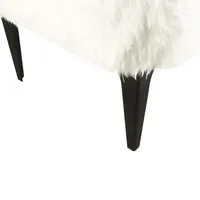 White Fur Storage Bench