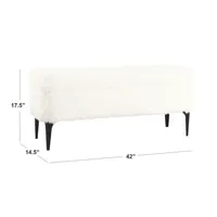 White Fur Storage Bench