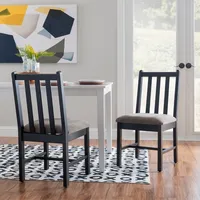 Black and Gray Classic Dining Chairs, Set of 2