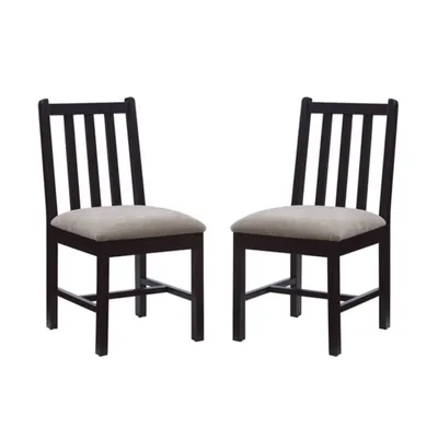 Black and Gray Classic Dining Chairs, Set of 2