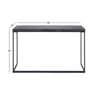 Black Metal and Wood Contemporary Console Table