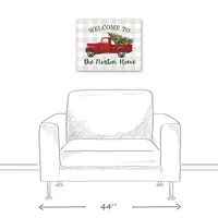 Personalized Welcome Christmas Truck Canvas Plaque