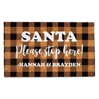 Personalized Santa Stop Here Doormat