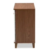 Collier Two-Tone Slatted Shoe Storage Cabinet