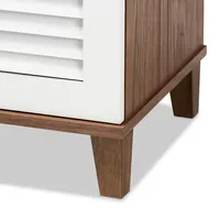 Collier Two-Tone Slatted Shoe Storage Cabinet