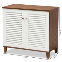 Collier Two-Tone Slatted Shoe Storage Cabinet
