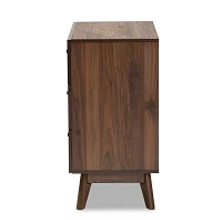 Sabrina Walnut Wood 3-Drawer Chest