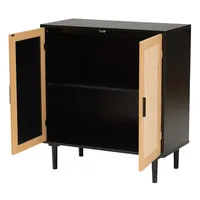 Tara Two-Tone Espresso Rattan Cabinet