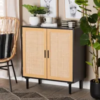 Tara Two-Tone Espresso Rattan Cabinet