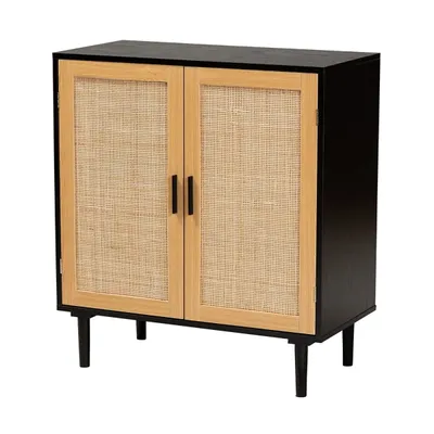 Tara Two-Tone Espresso Rattan Cabinet