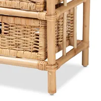 Natural Boho Rattan Weave Storage Cabinet