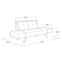 Black Mod Wing Arm Convertible Sofa