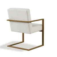 Ivory Sherpa Modern Lines Accent Chair