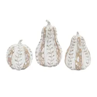 Distressed White Pumpkins, Set of 3