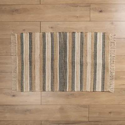 Jute Denim Striped Scatter Rug