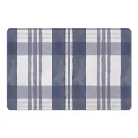 Dusty Blue Plaid Harvest Floor Mat