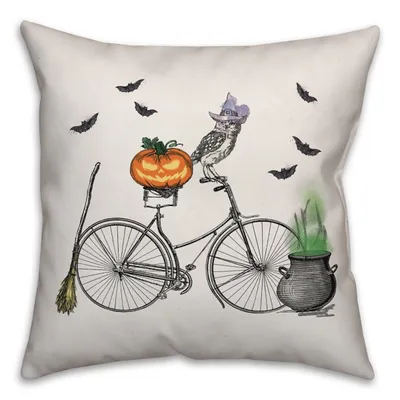 Halloween Bike Throw Pillow