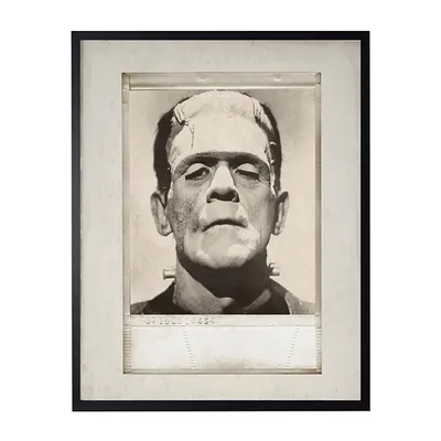 Vintage Frankenstein Halloween Wall Plaque