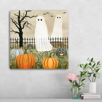Haunted Pumpkin Patch Halloween Wall Plaque